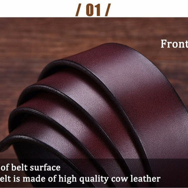 Cowhide Genuine Leather Designer Strap Fancy Belts with Pin Buckle for Men  -  GeraldBlack.com