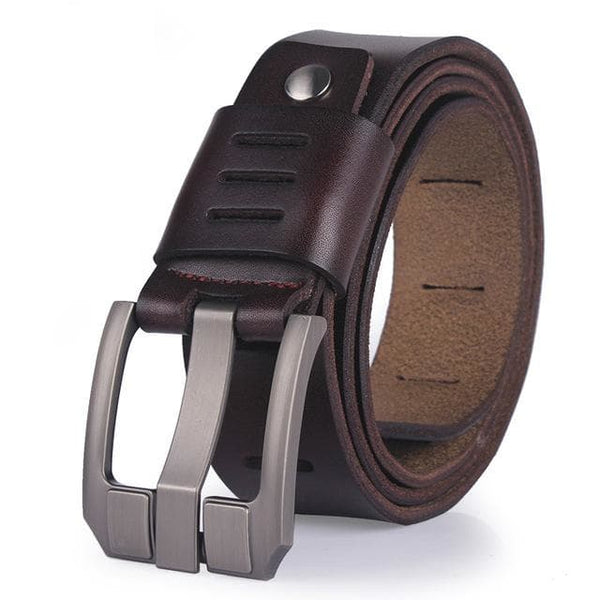 Cowhide Genuine Leather Jeans Cowboy Belts for Men with Pin Buckle - SolaceConnect.com