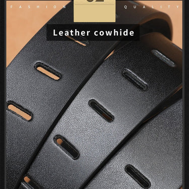 Cowhide Genuine Leather Jeans Cowboy Belts for Men with Pin Buckle  -  GeraldBlack.com