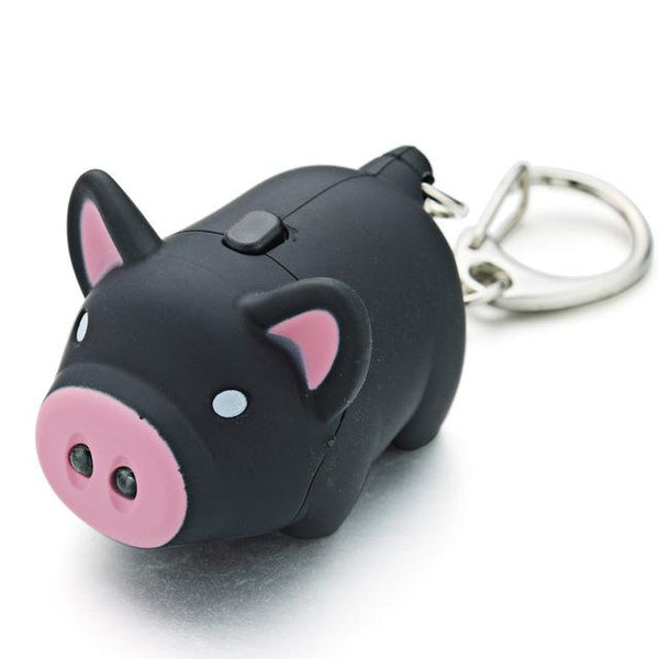Creative Cartoon Pig LED Kids Toy Key Chains with Sound Flashlight - SolaceConnect.com