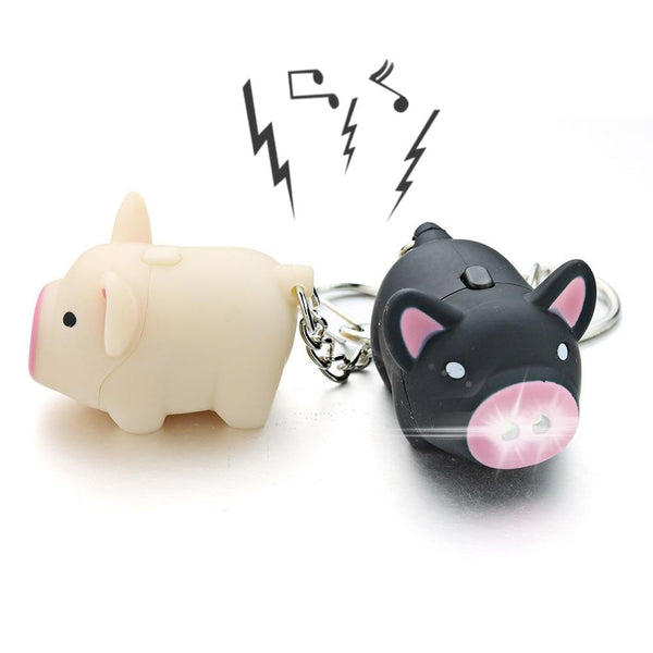 Creative Cartoon Pig LED Kids Toy Key Chains with Sound Flashlight - SolaceConnect.com