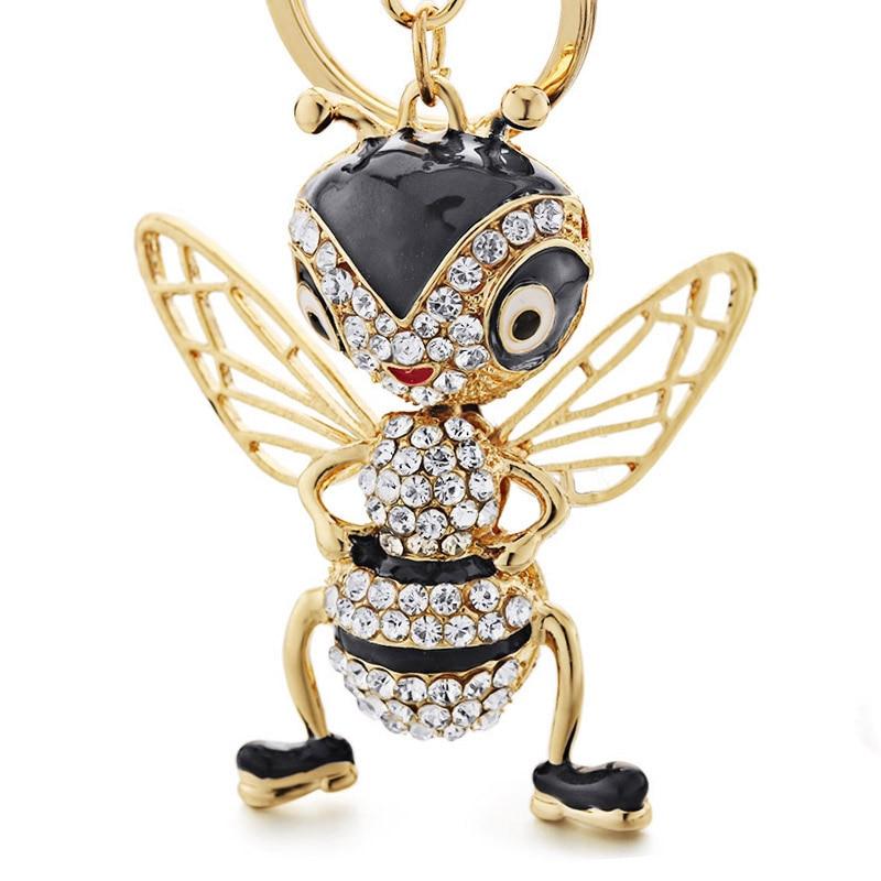Creative Crystal Insects Bee Enamel Keychains Trinket for Women  -  GeraldBlack.com