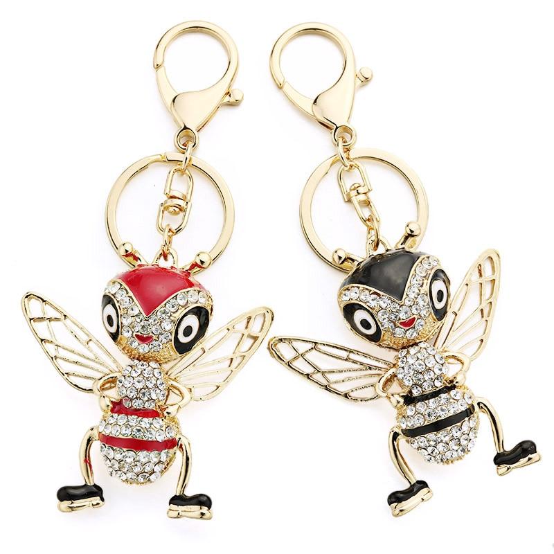 Creative Crystal Insects Bee Enamel Keychains Trinket for Women  -  GeraldBlack.com