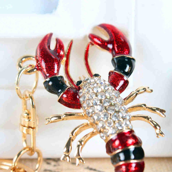 Creative Cute Lobster Crystal Rhinestone Charm Purse Pendant & Key Chain - SolaceConnect.com