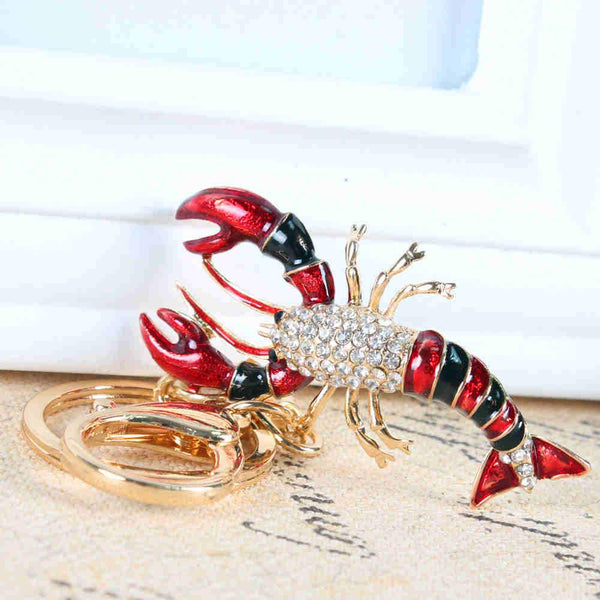 Creative Cute Lobster Crystal Rhinestone Charm Purse Pendant & Key Chain - SolaceConnect.com