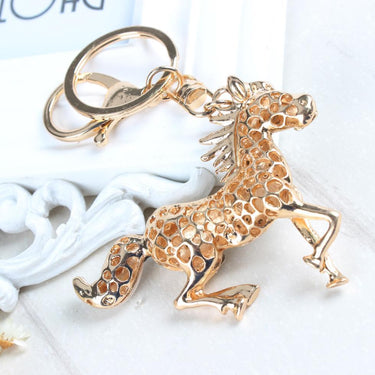 Creative White Horse Crystal Rhinestone Charm Purse Pendent & Key Chain - SolaceConnect.com