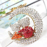 Crescent Moon with Lover Cat Charm Rhinestone Crystal Key Chain for Purse  -  GeraldBlack.com