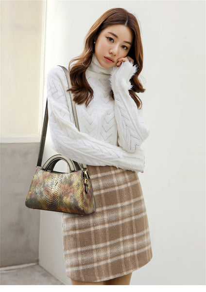 Crocodile pattern Shoulder Bags Large Capacity Handbags and Purses Messenger Bags Casual Fashion Sac  -  GeraldBlack.com