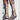 Cross-tied Hollow Sandals Suede Knee-high Casual Zipper Flats Fringe Narrow Band Botas Round Toe Women Shoes - GeraldBlack.com