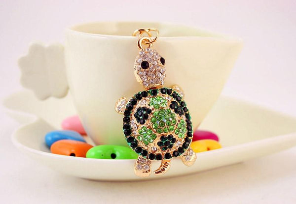 Crystal Rhinestone Tortoise Keyrings Chains Holder for Women - SolaceConnect.com