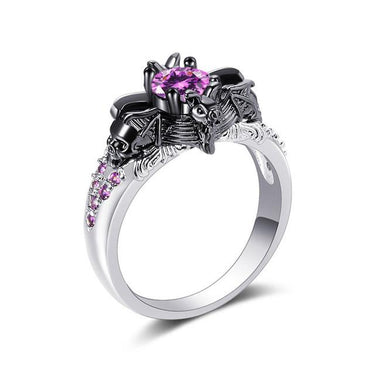 Crystal Zircon Fashion Black Skull Halloween Rings Jewelry for Girls  -  GeraldBlack.com