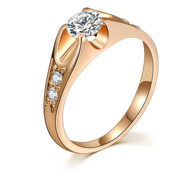 Cubic Zirconia Gold Color Austrian Wedding Jewelry Ring for Women  -  GeraldBlack.com