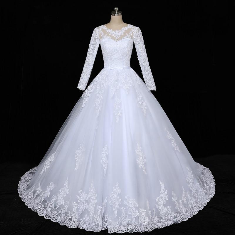 Custom Made Lace Gown Long Sleeve Plus Size Wedding Dress  -  GeraldBlack.com
