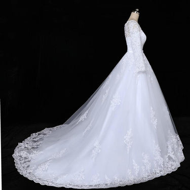 2019 Custom Made Lace Gown Long Sleeve Plus Size Wedding Dress - SolaceConnect.com