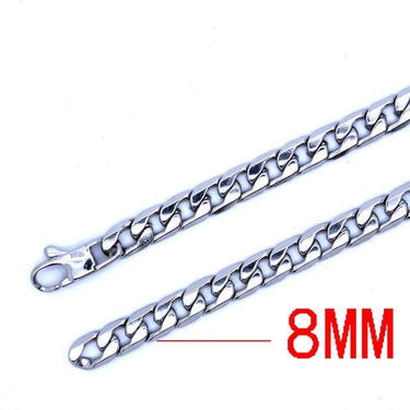 Customize Length 6' and '8' and '12mm Stainless Steel Cuban Link Chain Necklace - SolaceConnect.com