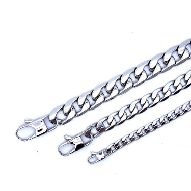 Customize Length 6' and '8' and '12mm Stainless Steel Cuban Link Chain Necklace  -  GeraldBlack.com