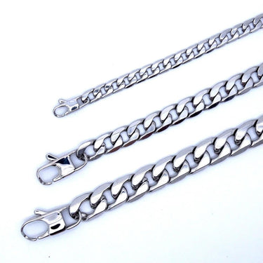 Customize Length 6' and '8' and '12mm Stainless Steel Cuban Link Chain Necklace  -  GeraldBlack.com