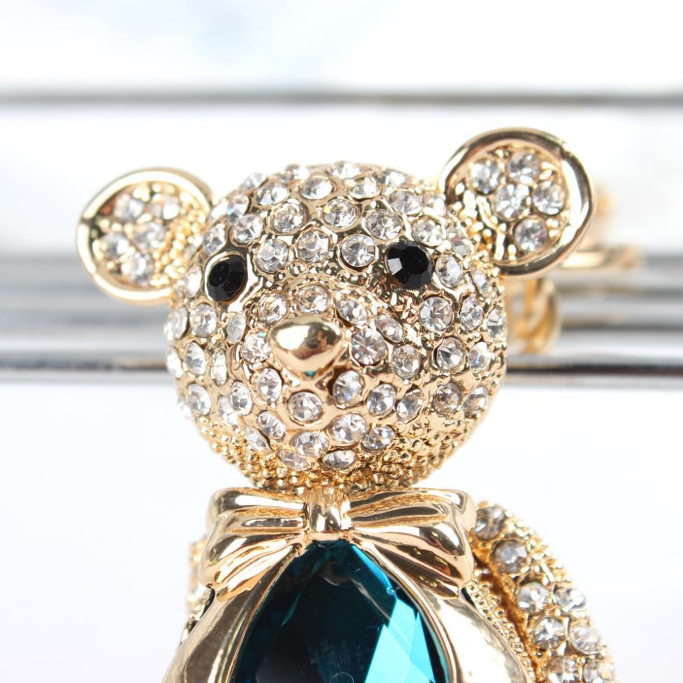 Cute Bear Butterfly Crystal Rhinestone Key Ring for Purse Bag and Car - SolaceConnect.com