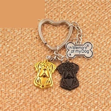 Cute Cane Dog Shape Gold Silver Plated Metal Pendant Keychain for Bag - SolaceConnect.com