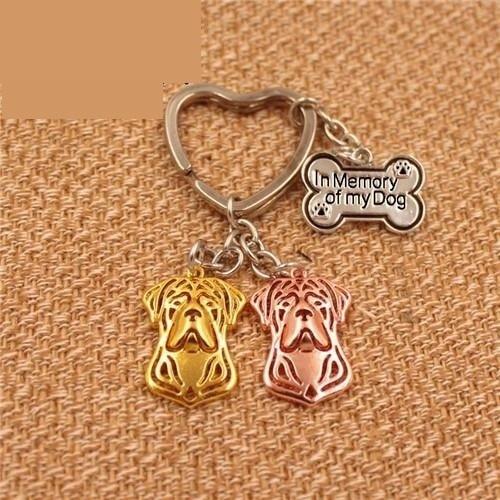 Cute Cane Dog Shape Gold Silver Plated Metal Pendant Keychain for Bag - SolaceConnect.com