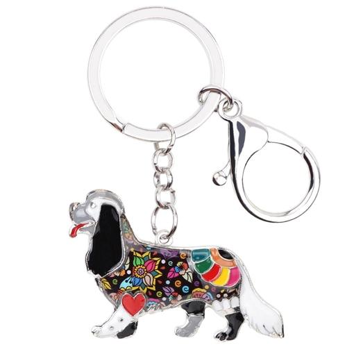 Cute Cavalier King Charles Spaniel Dog Enamel Key Chain for Men & Women - SolaceConnect.com