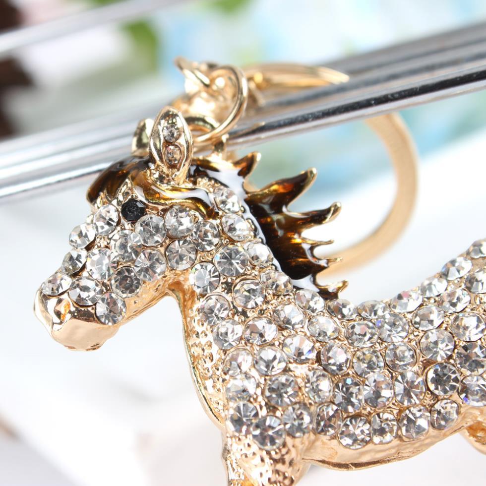 Cute Crystal Rhinestone Charm Horse Tail Purse Pendant & Key Chain - SolaceConnect.com