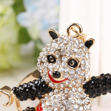 Cute Dancing Panda Crystal Charm Purse Pendant & Party Key Chain - SolaceConnect.com