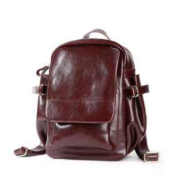Fashion Brown Coffee Black Split Leather Cute Women Backpacks Female For Girl Backpack Travel Bags - SolaceConnect.com