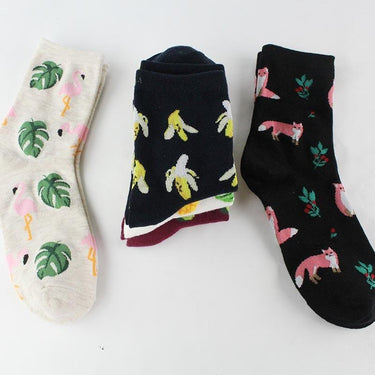 Cute Harajuku Avocado Pineapple Novelty Print Socks for Women  -  GeraldBlack.com