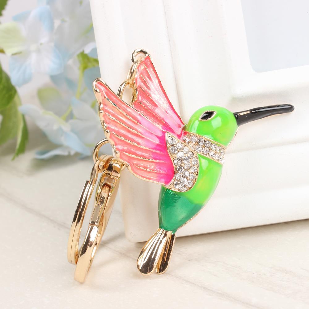 Cute Humming Bird Crystal Charm Purse Pendant & Party Key Chain - SolaceConnect.com