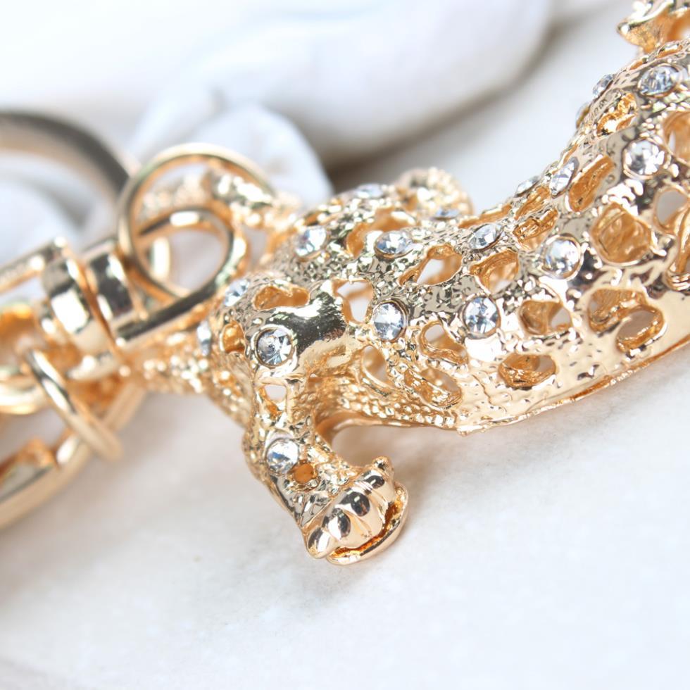 Cute Leopard Rhinestone Crystal Charm Purse Pendant & Key Chain - SolaceConnect.com