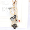 Cute Mixed Color Mouse Crystal Rhinestone Charm Purse Pendant & Key Chain - SolaceConnect.com