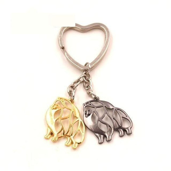 Cute Pomeranian Dog Animal Gold Silver Plated Metal Pendant Keychain - SolaceConnect.com