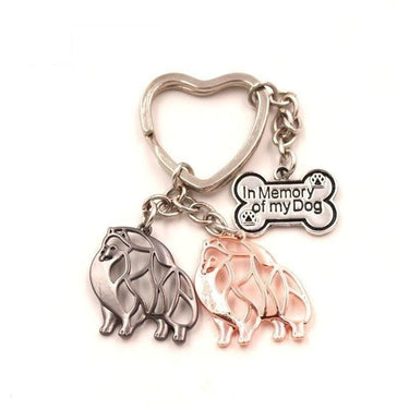 Cute Pomeranian Dog Animal Gold Silver Plated Metal Pendant Keychain - SolaceConnect.com