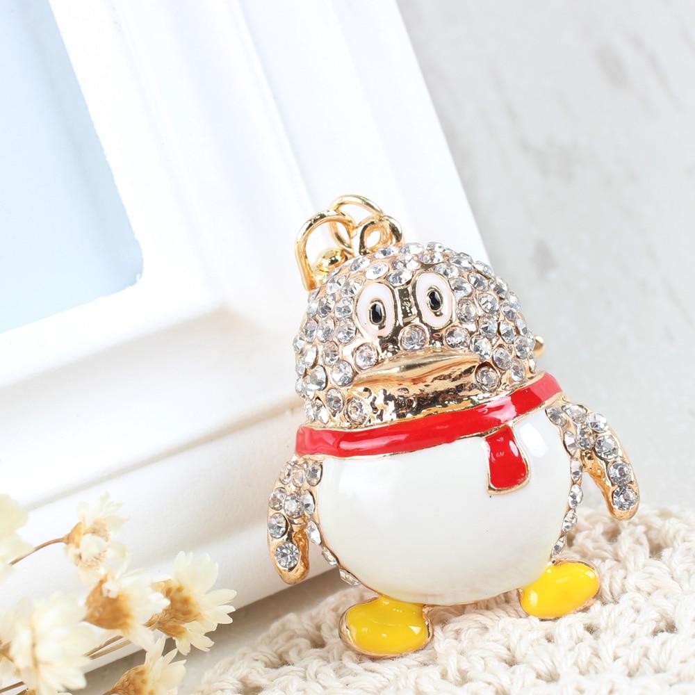Cute Trendy Penguin Crystal Charm Purse Pendant & Party Key Chain  -  GeraldBlack.com