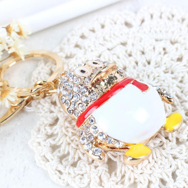 Cute Trendy Penguin Crystal Charm Purse Pendant & Party Key Chain  -  GeraldBlack.com