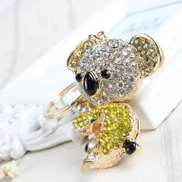 Cute Yellow Koala Bear Crystal Keyring for Purse Bag and Women's Apparel  -  GeraldBlack.com
