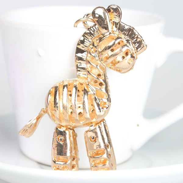 Cute Zebra Crystal Pendant Fashion Key Chain for Purse and Bag - SolaceConnect.com