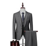 Dark Gray Classic Custom Business Single-button Three Piece Suit for Men  -  GeraldBlack.com