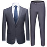 Dark Gray Wedding Formal Business Slim Suit Jacket Pants for Men  -  GeraldBlack.com