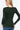 Dark Green Thermal Crew Neck Long Sleeve Knitted Women's Top - SolaceConnect.com