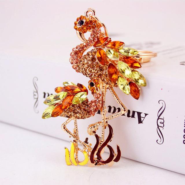 Delicate Double Flamingo Bird Key Chains Rings Holder for Car & Bag - SolaceConnect.com