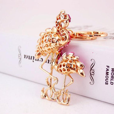 Delicate Double Flamingo Bird Key Chains Rings Holder for Car & Bag - SolaceConnect.com
