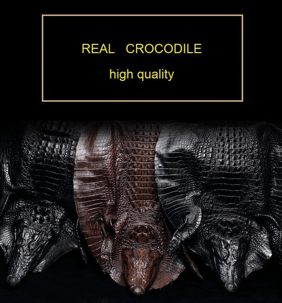 Design Luxury Crocodile Skin Men Long Real Leather Clutch Bag Business Multi Card Slots Zipper Wallet 45  -  GeraldBlack.com