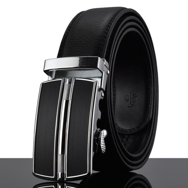 Designer Automatic Buckle Cowhide Leather Men's Luxury Belt 110cm-130cm - SolaceConnect.com