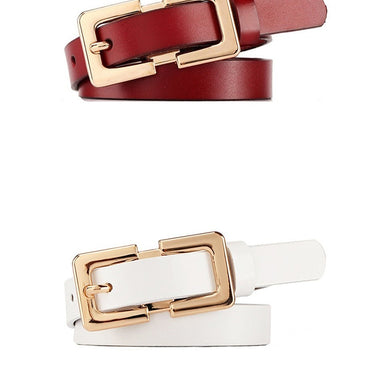 Designer Belt Original Leather Belts For Women Golden Metal Pin Buckle Belt  -  GeraldBlack.com