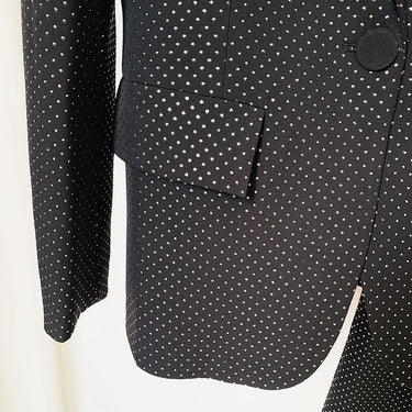 Designer Blazer Suit 3pcs Set Women's Single Button Glitter Dot Beaded Camis Blazer Pants Suit  -  GeraldBlack.com