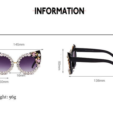 Designer Cat Eyes Diamond Luxury Oversized Crystal Sunglasses Lentes De Sol Mujer  -  GeraldBlack.com