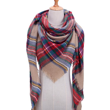 Designer Knitted Spring Winter Plaid Cashmere Scarf Shawl for Women  -  GeraldBlack.com