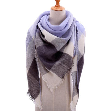 Designer Knitted Spring Winter Plaid Cashmere Scarf Shawl for Women - SolaceConnect.com